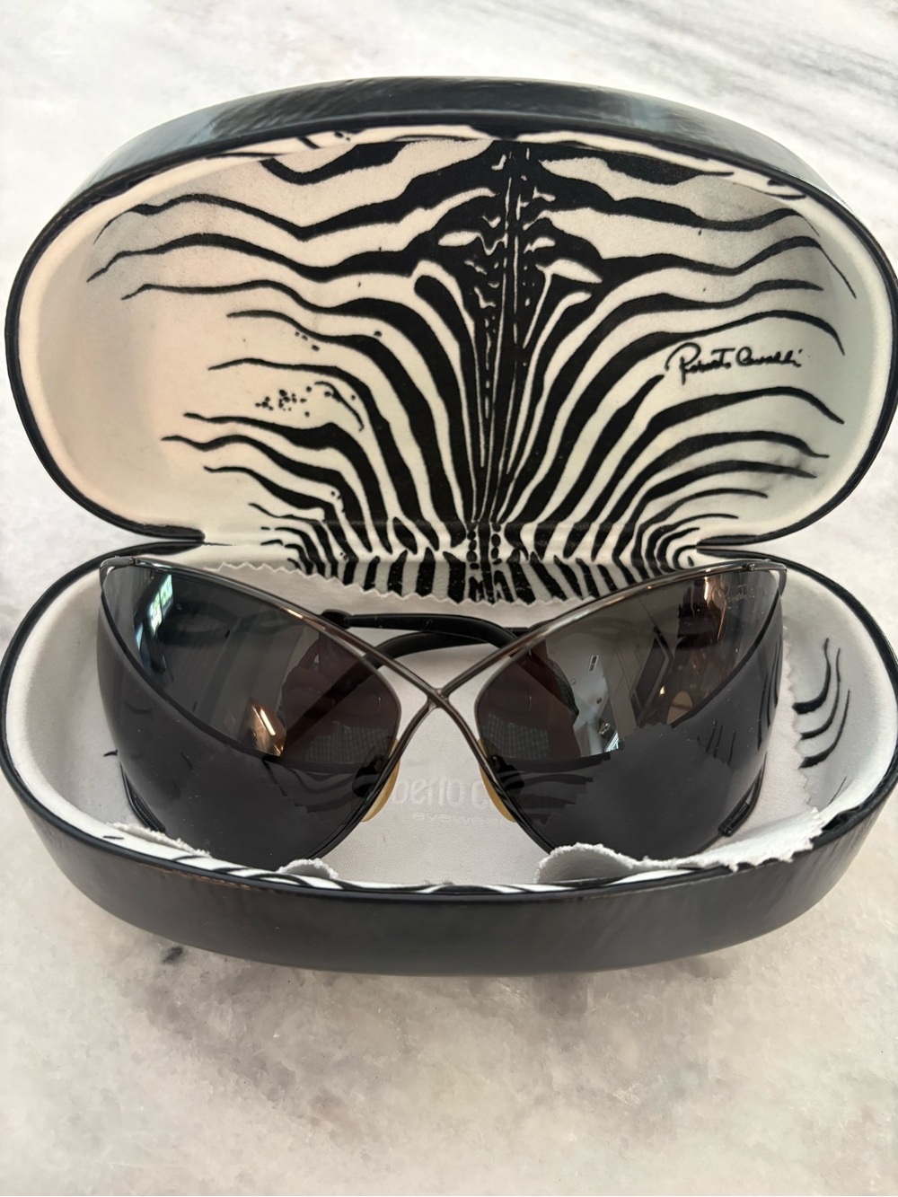 Roberto Cavalli Black Gradient Butterfly Sunglasses